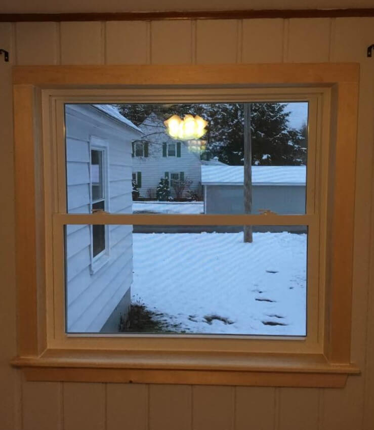 New double hung window-interior