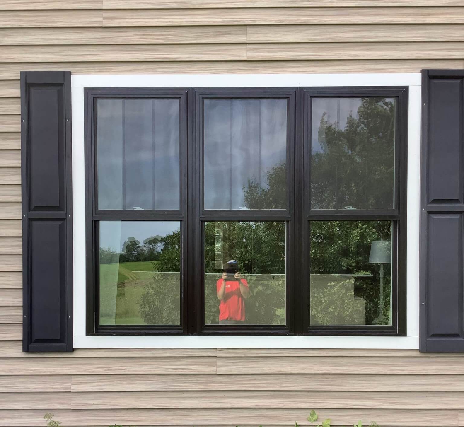 Mulled double hung windows with black vinyl black-vinyl-double-hung-windows