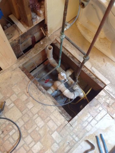 Bath pipe replacement