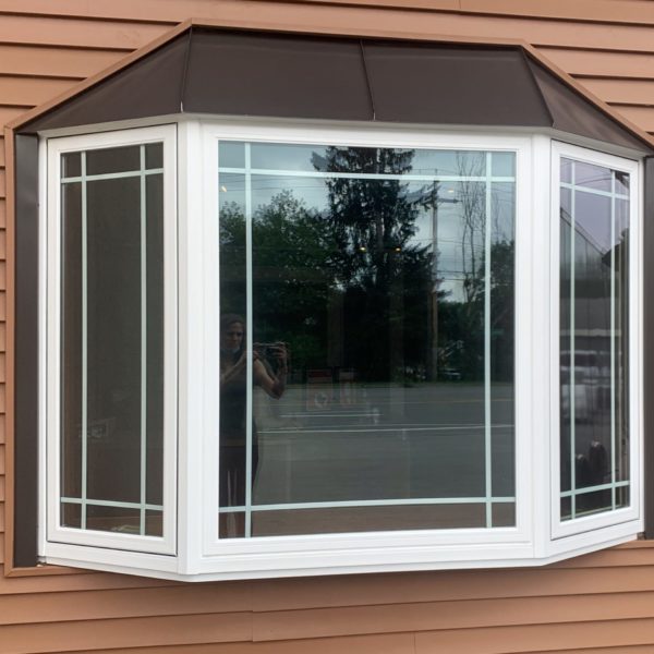 Woodgrain Bay Window Installation