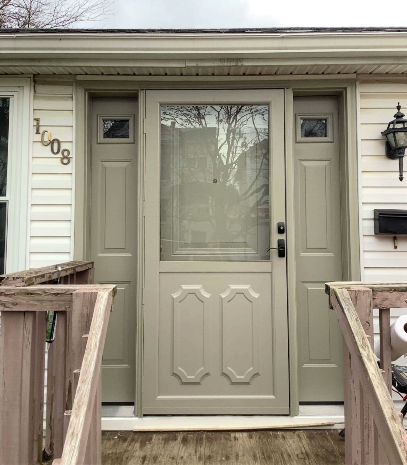 New Entry & Storm Door in Sandstone