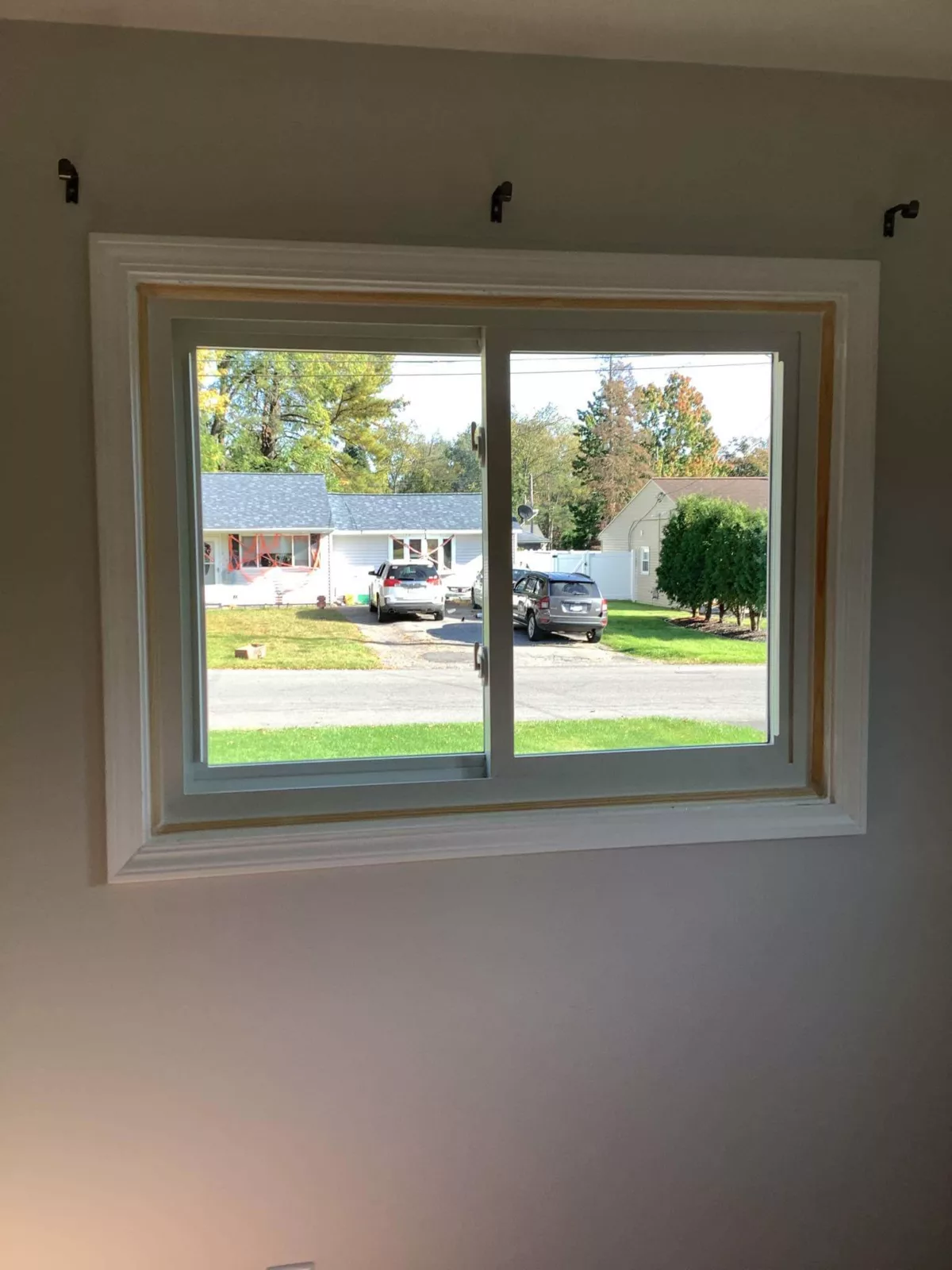 Interior look at new two-lite slider window