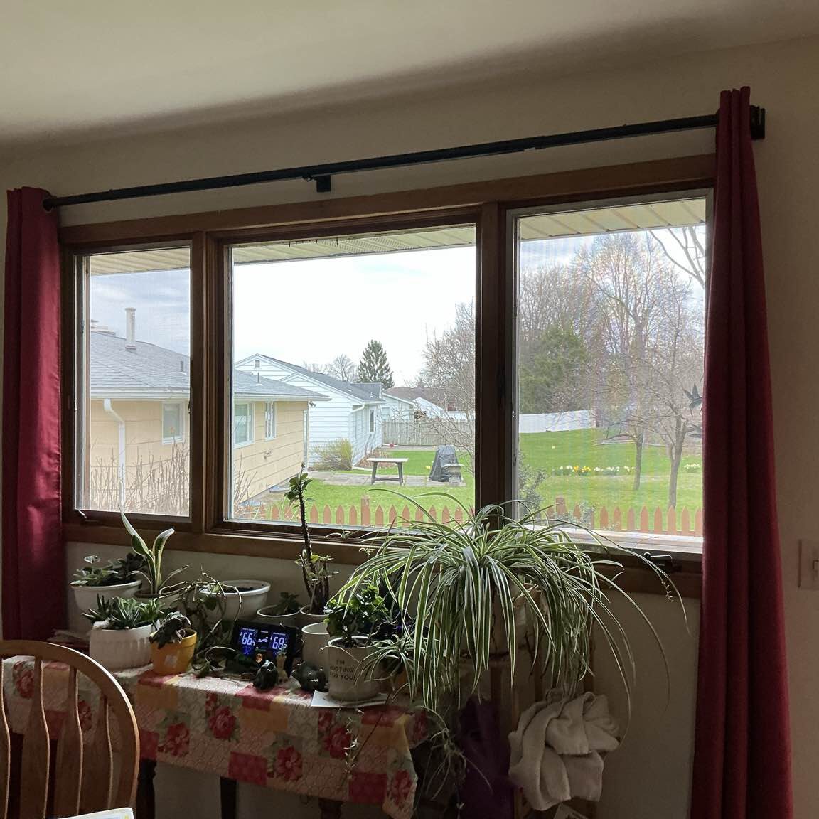 Outdated windows ready for a New York Sash replacement, which will ultimately brighten this living area like never seen before!